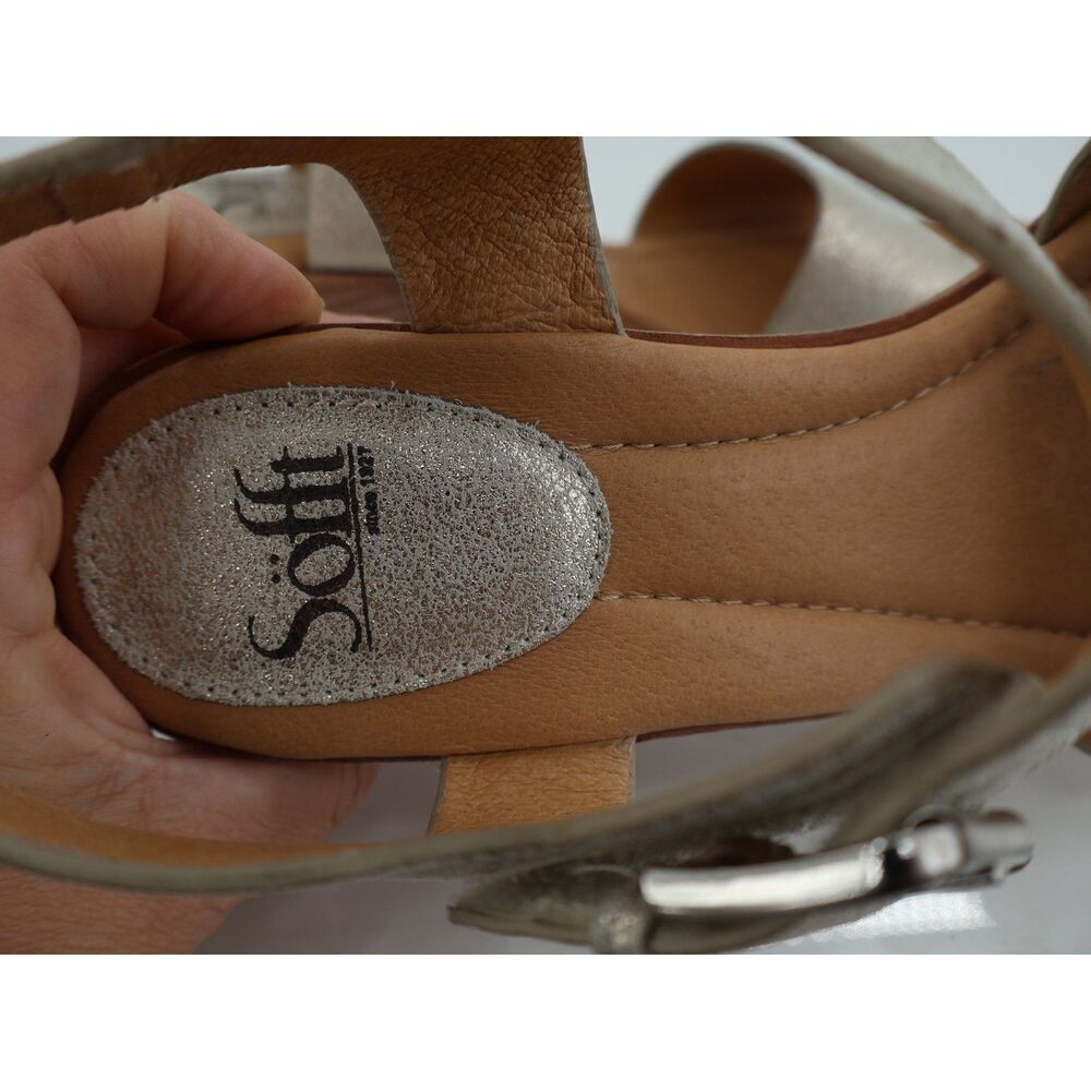 Sofft Garin Sandals Womens Size 11 Gold Metallic Leather Wedge Slingback - Picture 9 of 13